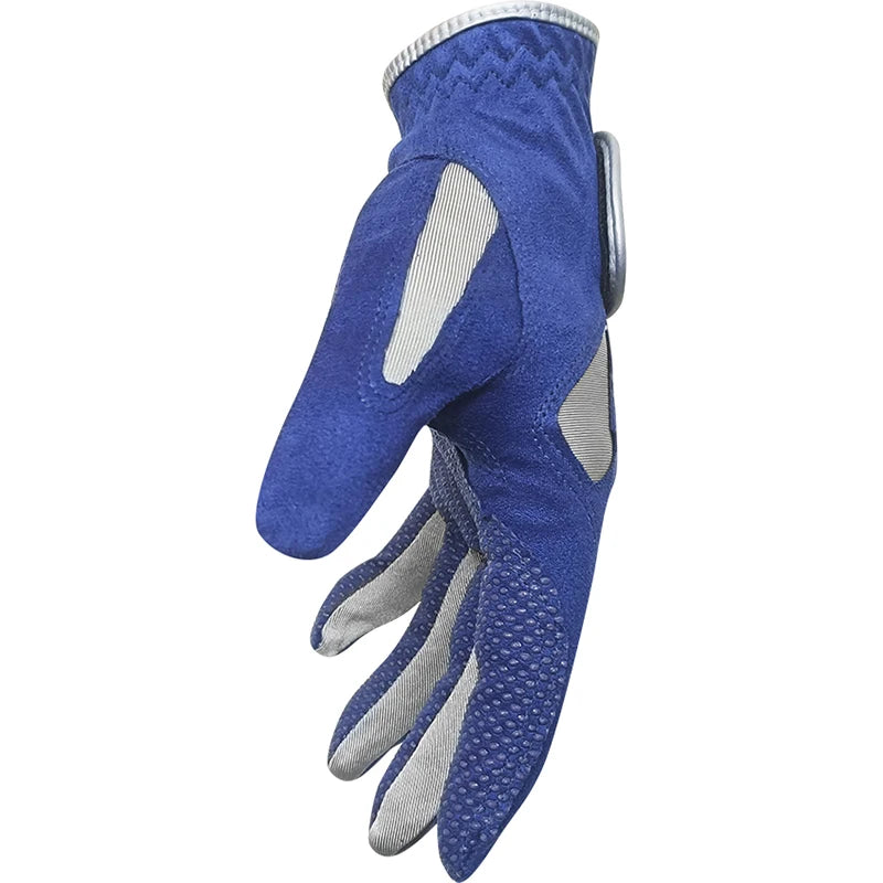 Men's Golf Glove - Enhanced Grip, Cool Comfort, Blue & White - Left & Right Hand Options Available!