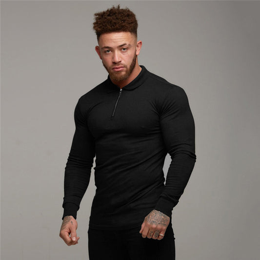 Fitness Sports Long-sleeved Polo Shirt