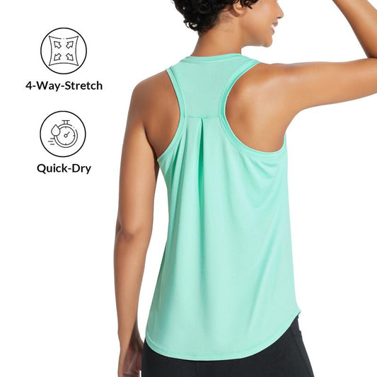 Baleaf 2025 Women'S Workout Tank Top Racerback Tops Sleeveless Running Shirts Golf Outfits Loose Fit Yoga Athletic Gym Sports Tennis Top Springtok
