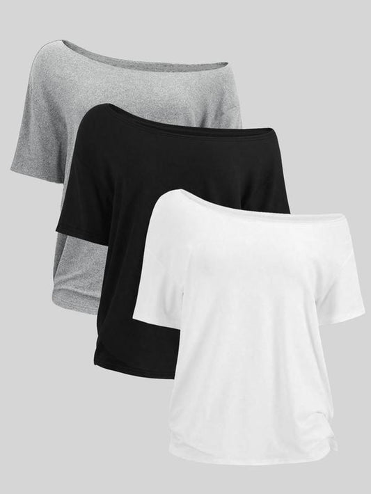 Women'S Solid Color Tee, Casual Basic Short Sleeve T-Shirt for Daily Wear, Ladies Clothes for All Seasons, Summer Tops